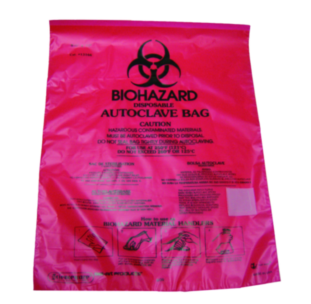 Afvalzakken Biohazard, HDPE  220x280 mm