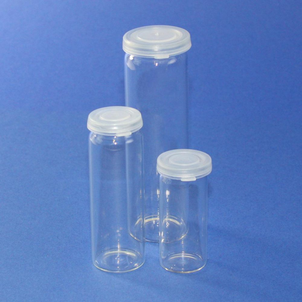 Pillenflacons 10 ml, h = 50 mm  Ø 21 mm AR-glas, met cap